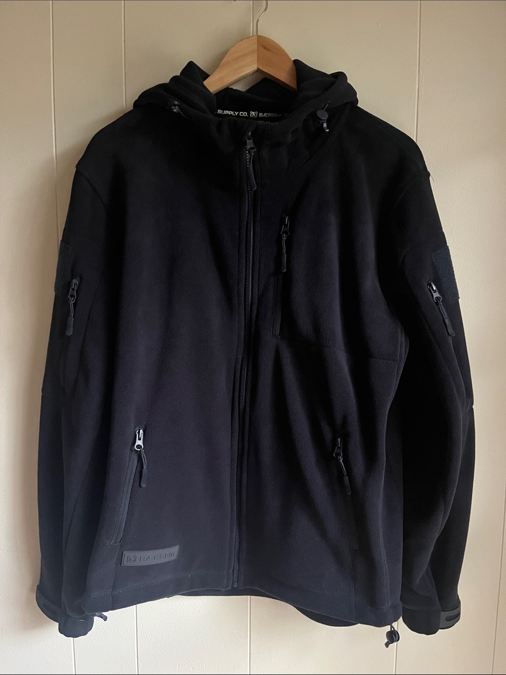 BAERSkin Men's Navy Hooded Zippered Fleece Outdoor Athletic WinterJacket Sz Med